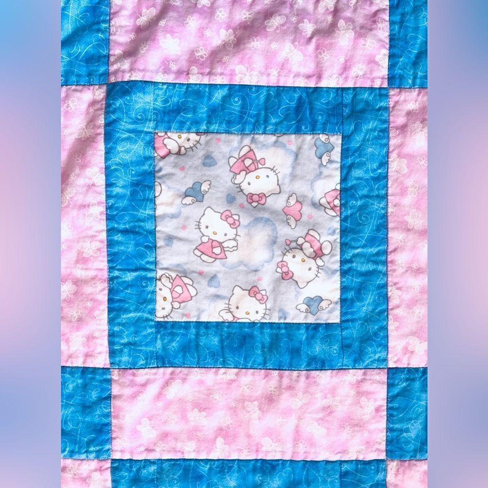 Hello Kitty Handmade Square Baby Quilt - Picture 3 of 6
